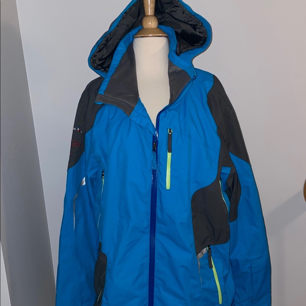 Men's Blue and Gray Ski Jacket